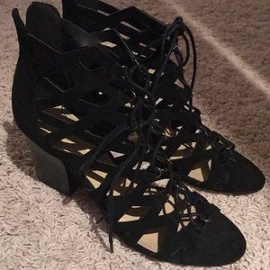 Mark Fisher caged bootie heeled sandals